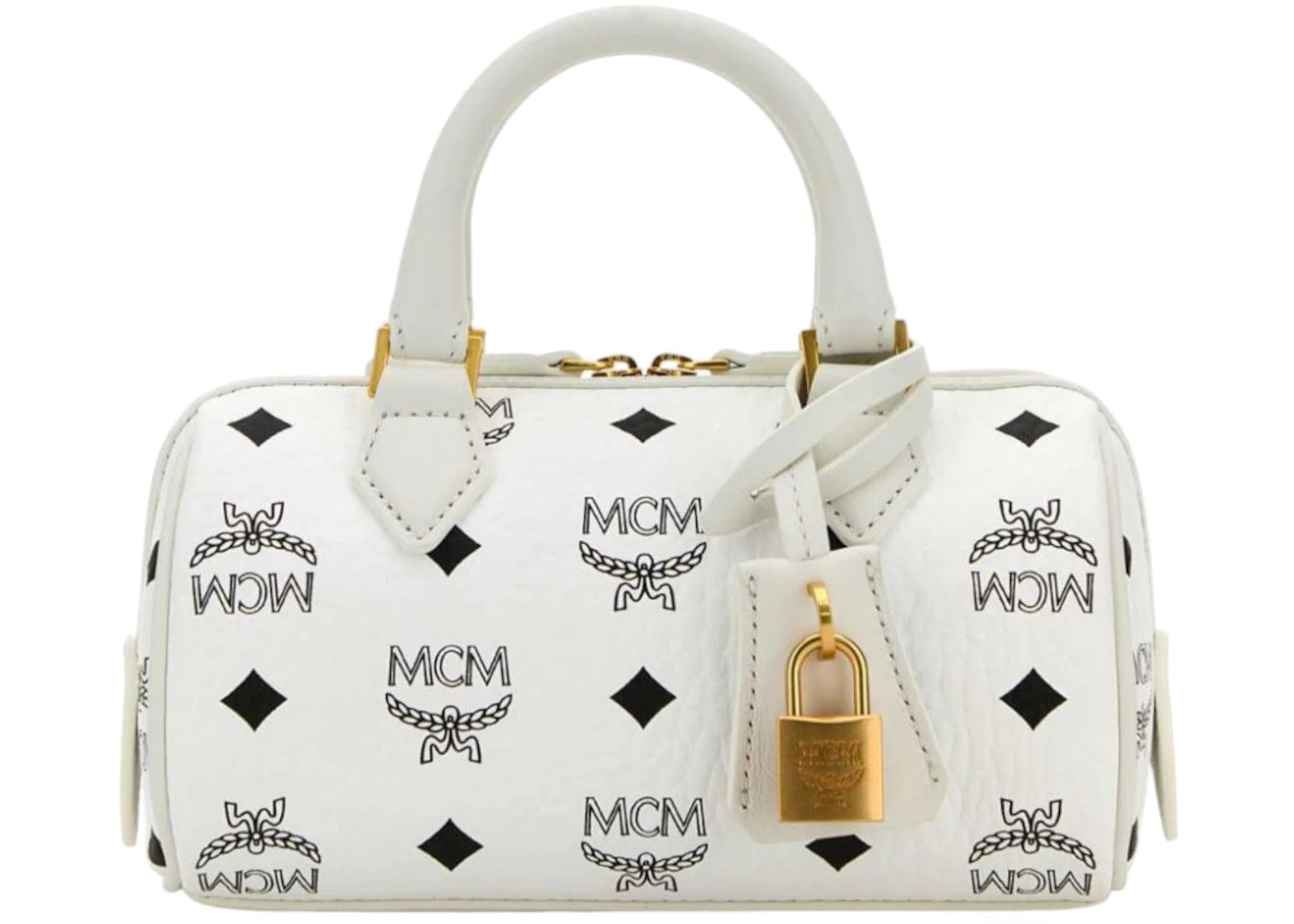 MCM Ella Vi Boston Mni Bag White