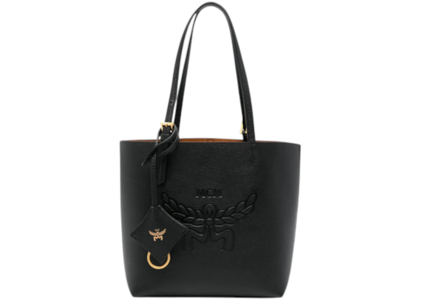 MCM Himmel Lthr Doppel Mini Shopper Black