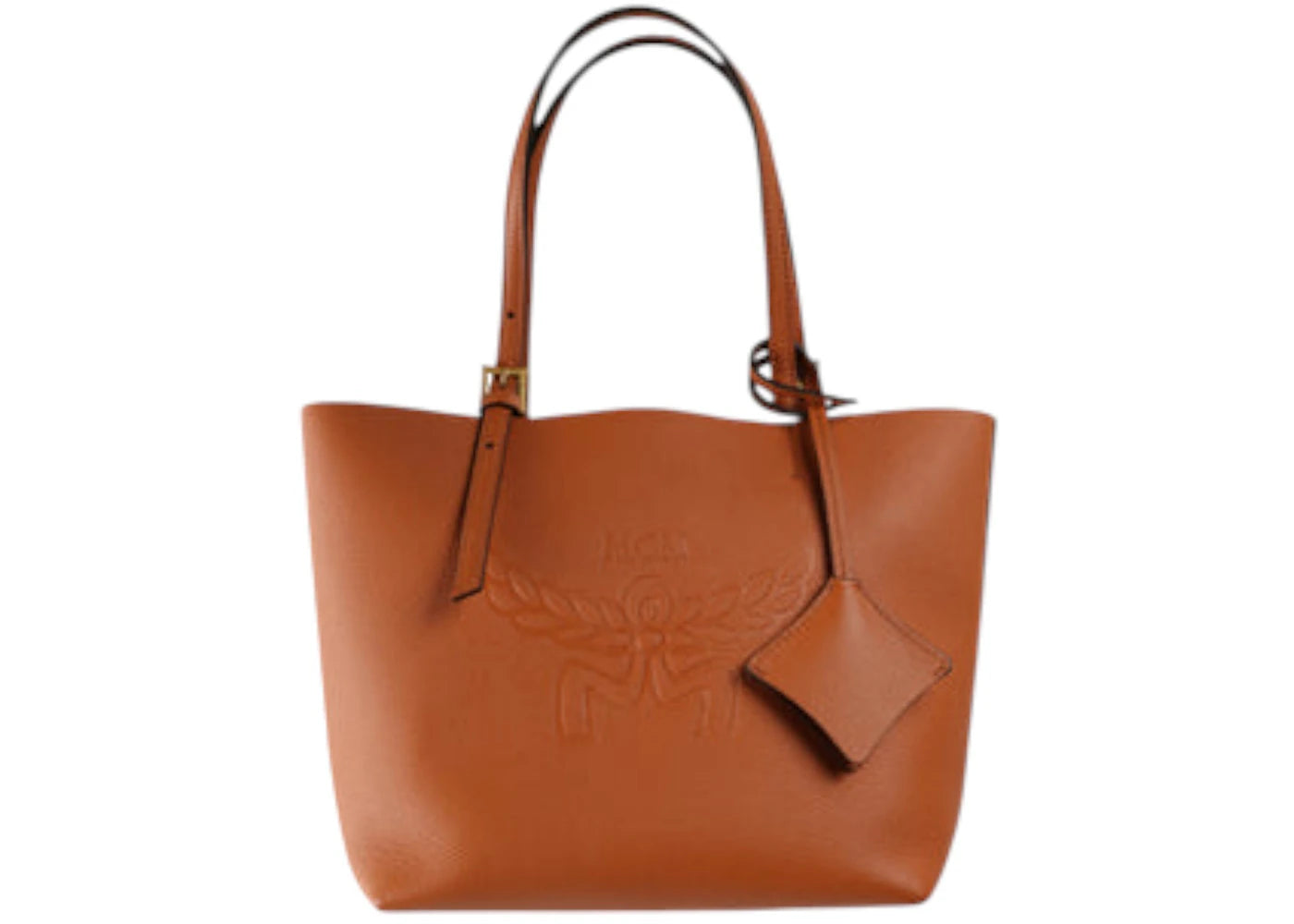 MCM Himmel Lthr Doppel Mini Shopper Cognac