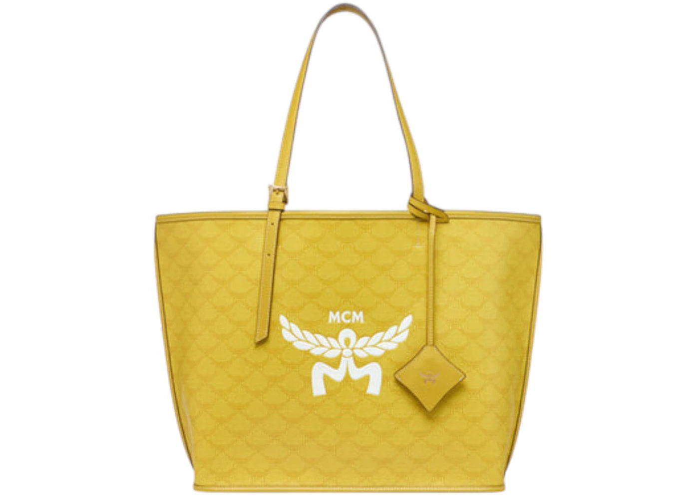 MCM Himmel Lts Medium Shopper Lemon Gold