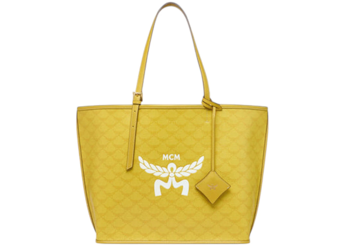 MCM Himmel Lts Shopper Medium Bag Lemon Gold