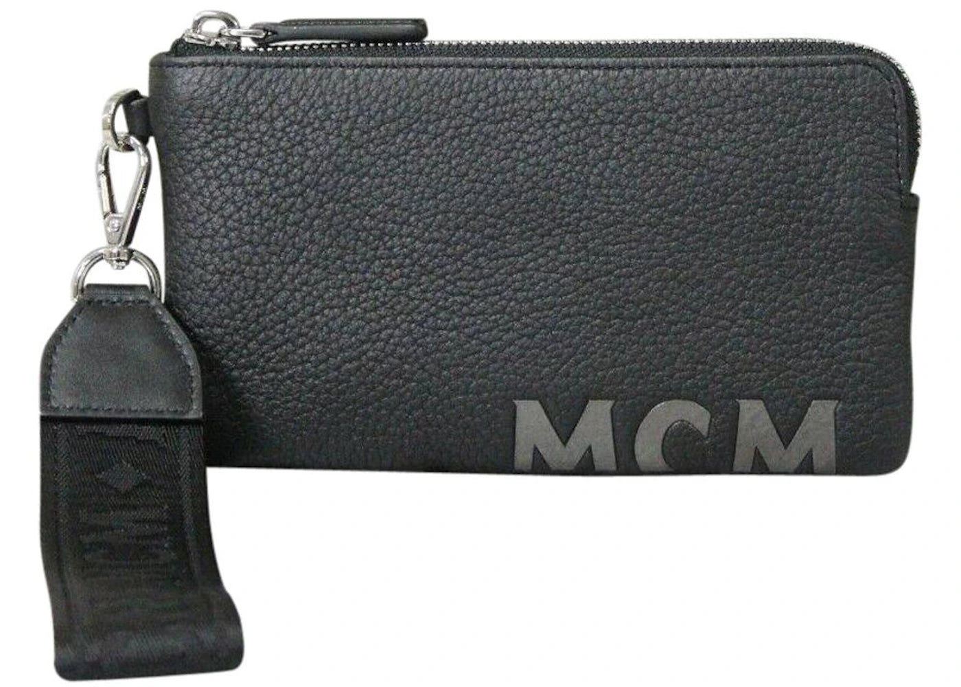 MCM Zipped Multifunction Wristlet Clutch Wallet Large Black