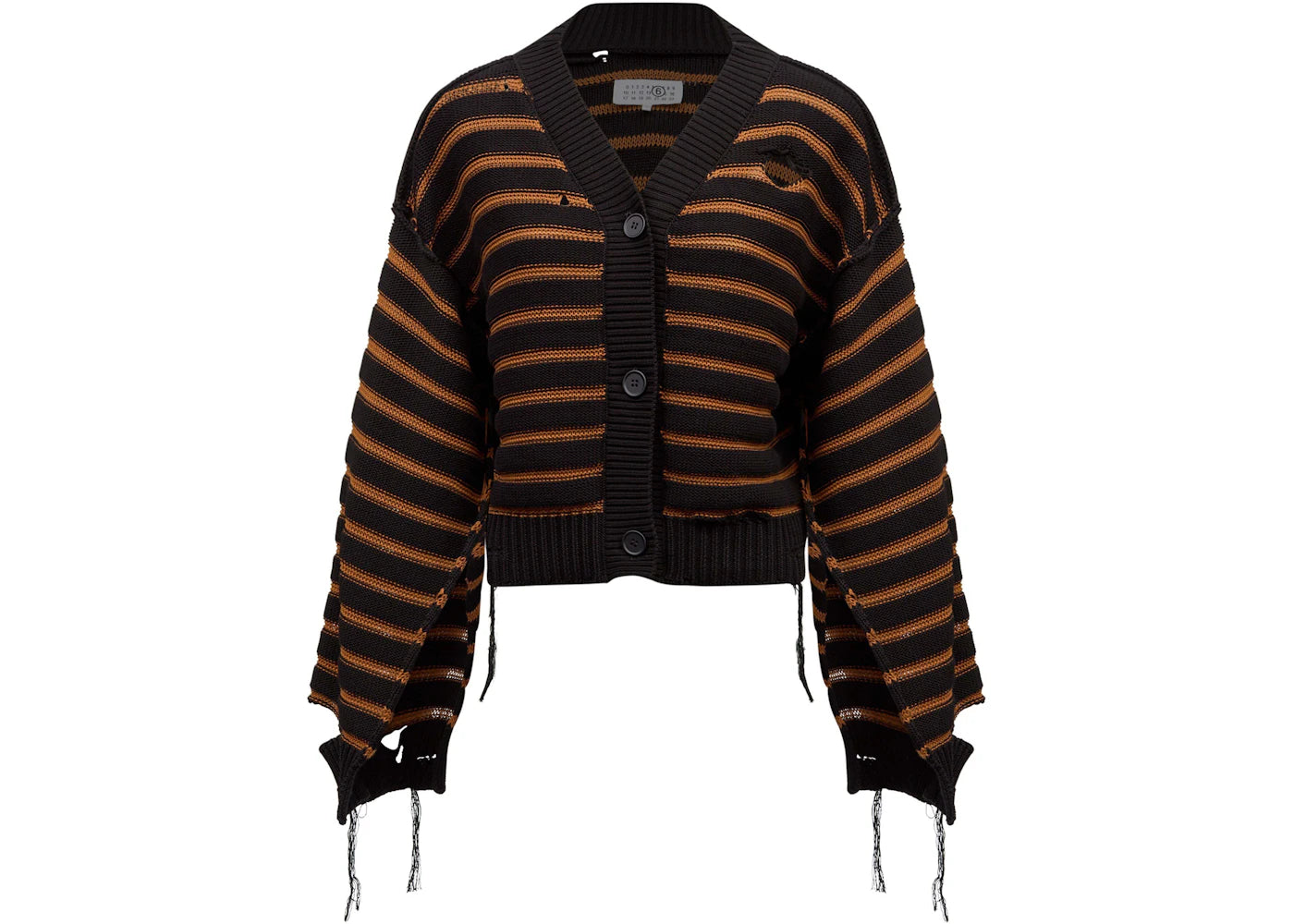 MM6 Logo Cardigan Black/Brown Clay
