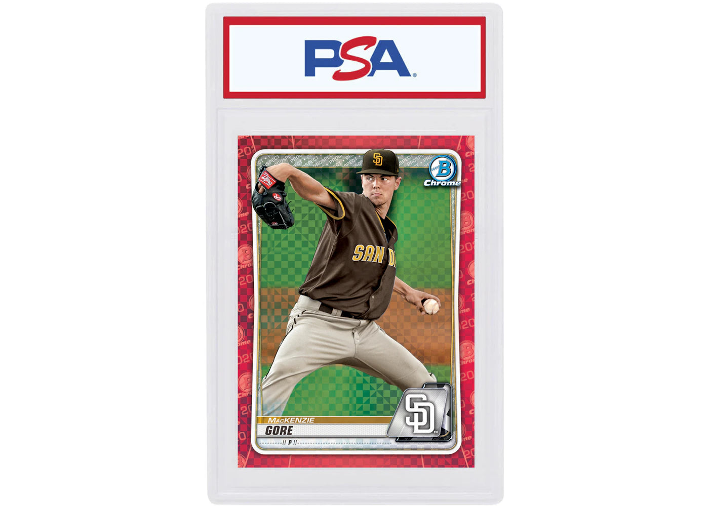 MacKenzie Gore 2020 Bowman Chrome X Red X-Fractor 1/1 #BCP-184 (PSA or BGS Graded)