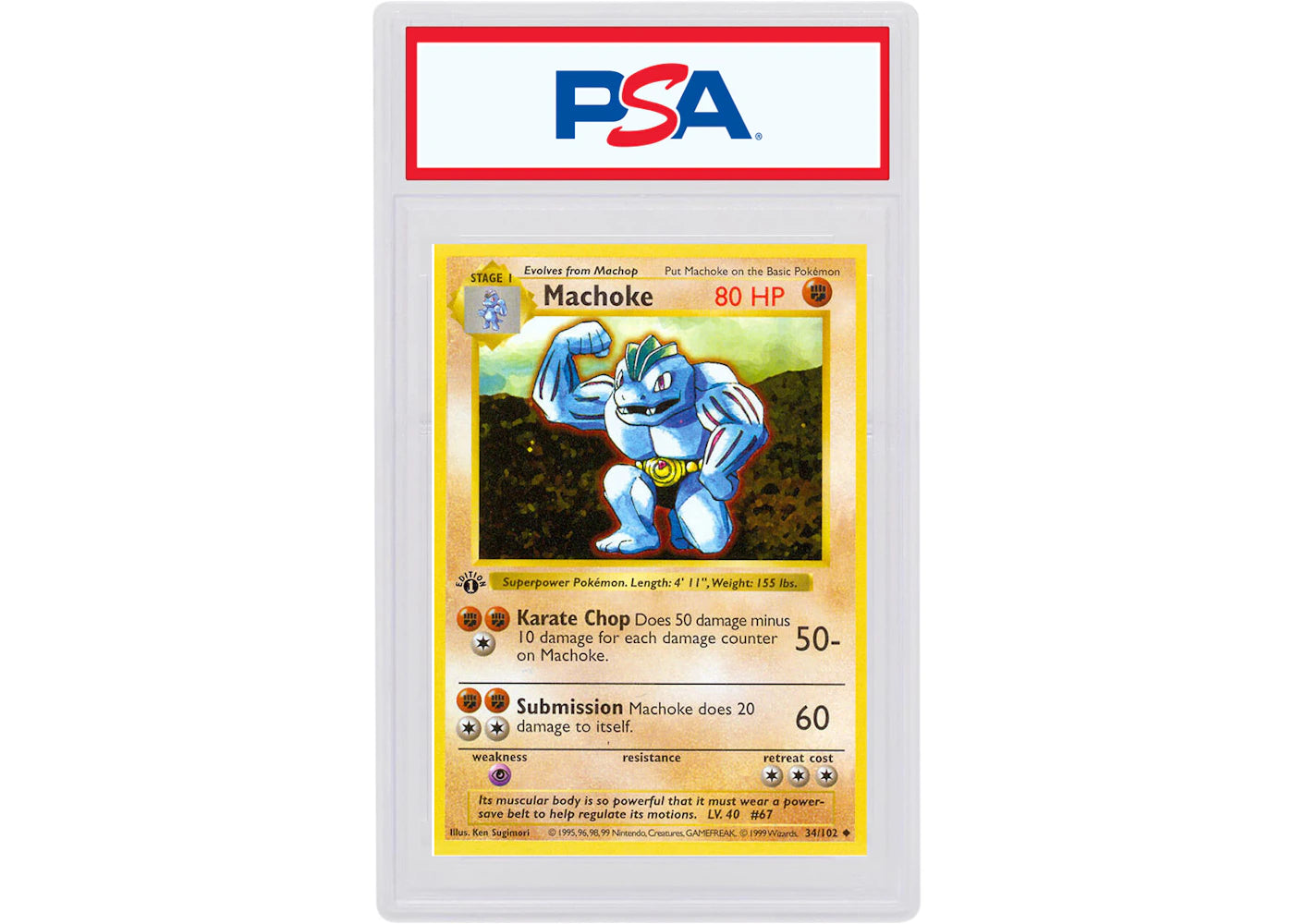 Machoke 1999 Pokemon TCG Base Set 1st Edition #34/102 (PSA or BGS Graded)
