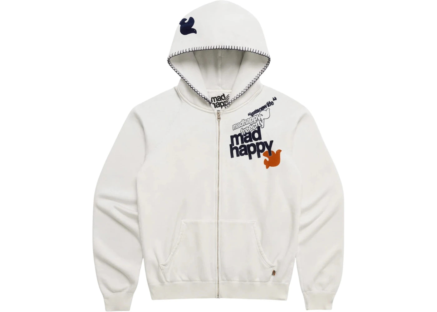 Madhappy FREECITY TOGETHERFOREVER Zip up Laundry Whites