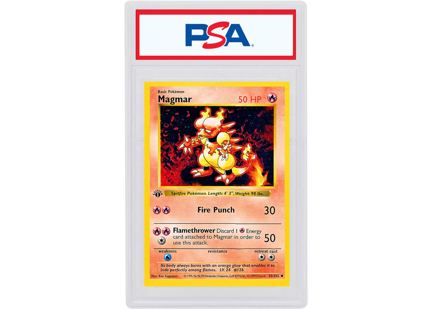 Magmar 1999 Pokemon TCG Base Set 1st Edition #36/102 (PSA or BGS Graded)
