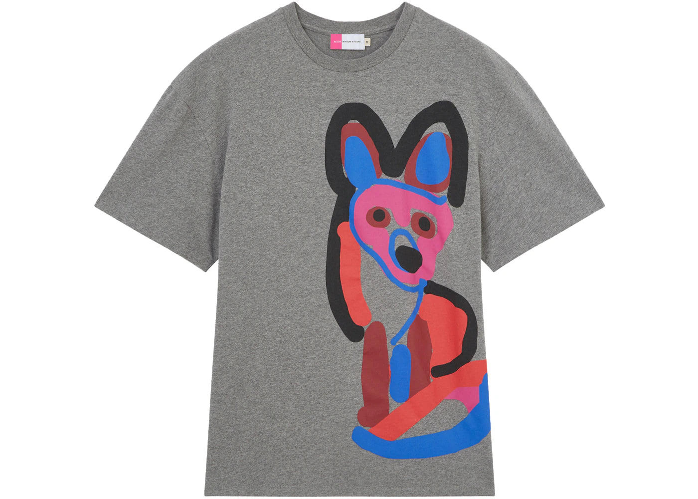Maison Kitsune Acide Fox - Christina Zimpel Design T-shirt Grey Melange