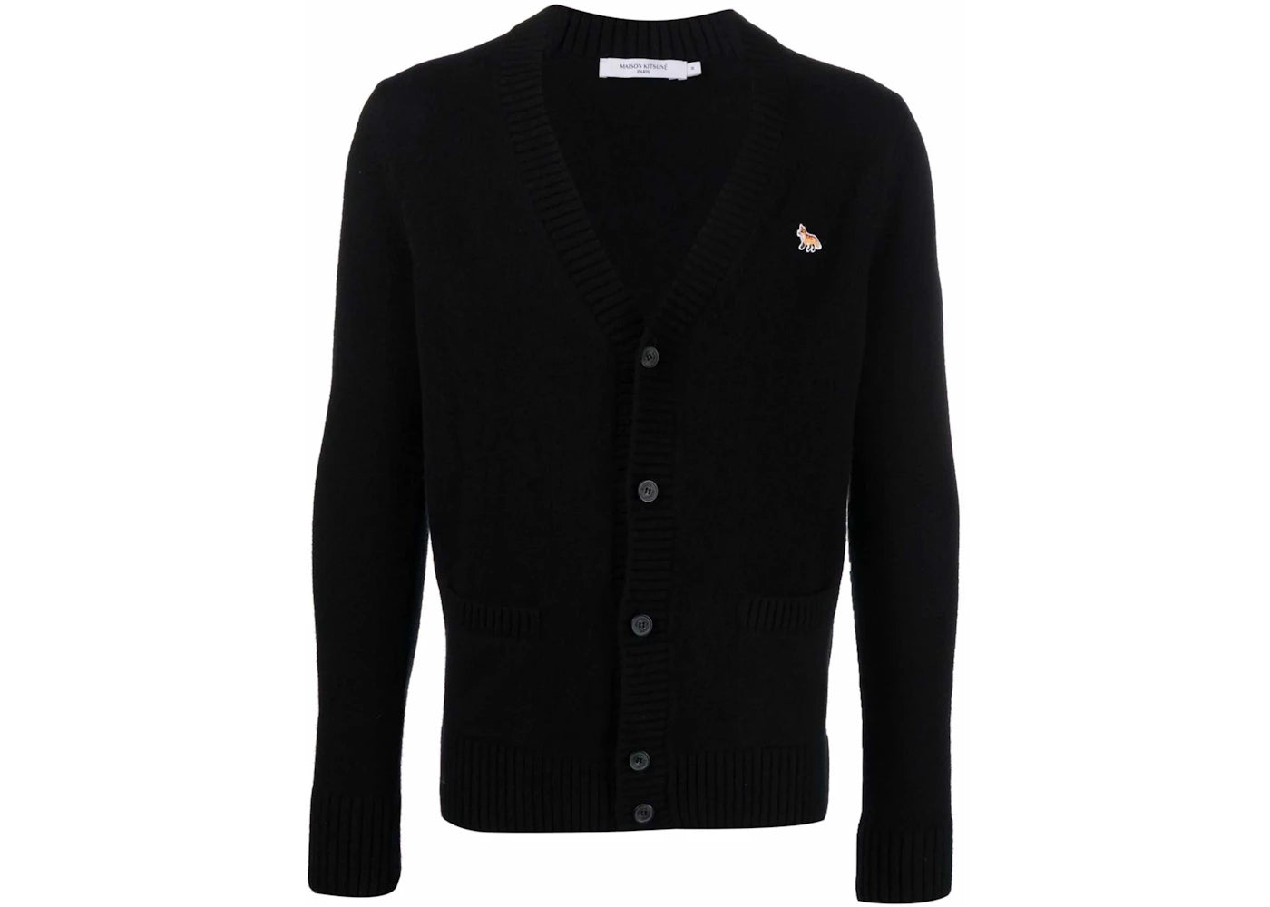 Maison Kitsune Baby Fox Patch Cosy Cardigan Black