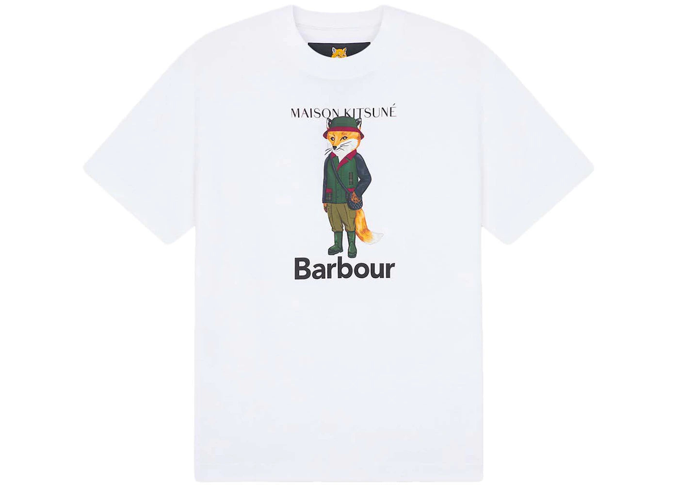 Maison Kitsune Barbour x MK Beaufort Fox Tee White