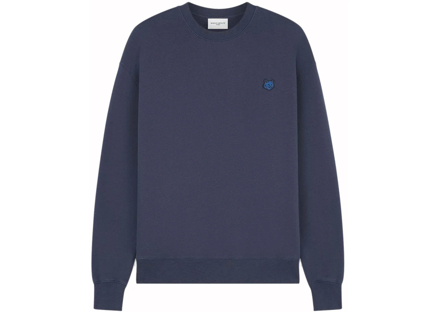 Maison Kitsune Bold Fox Head Patch Comfort Sweatshirt Ink Blue