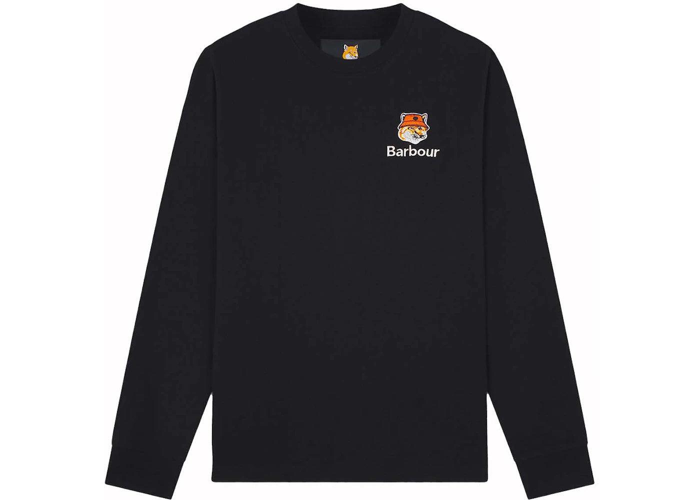 Maison Kitsune x Barbour Fox Head L/S Tee Black