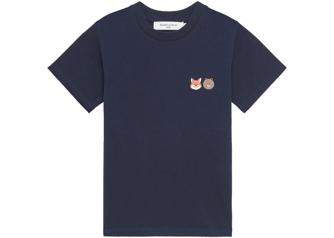 Maison Kitsune x Line Small Print T-shirt Navy