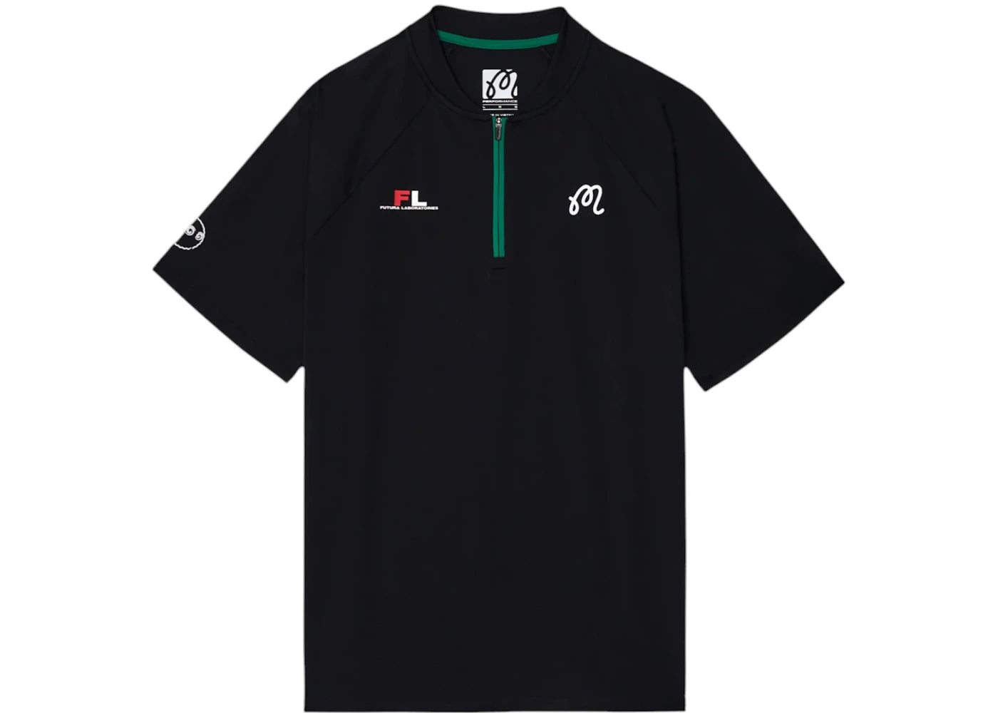 Malbon Golf x Futura Zip Raglan Blade Polo Black