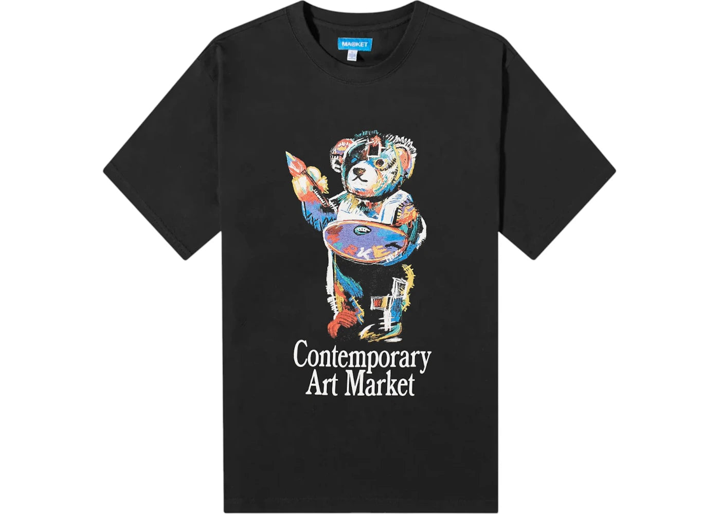 Market Art Bear T-Shirt Black