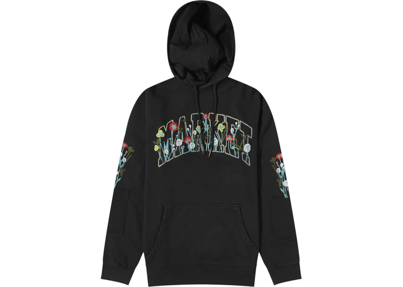 Market Bouquet Hoodie Washed Black