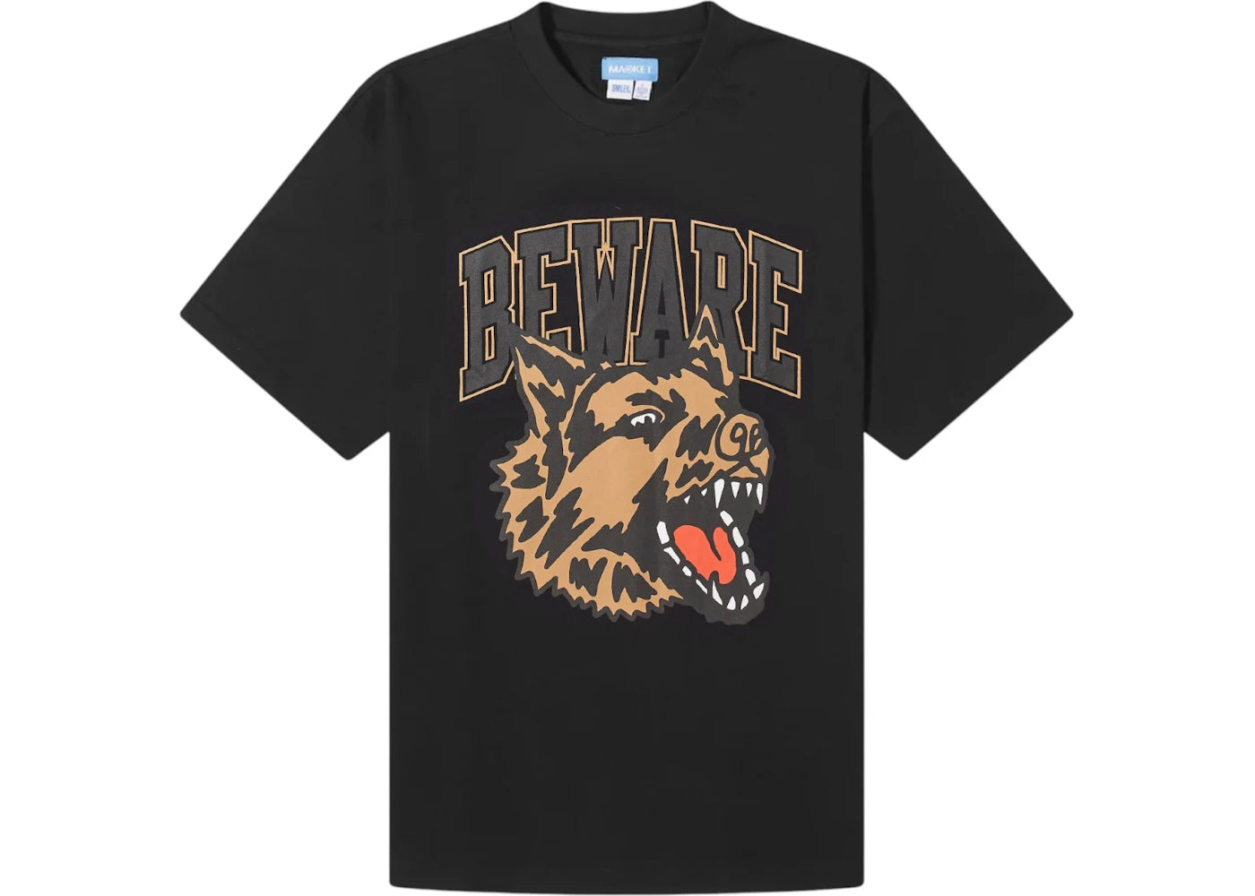 Market Classic Beware T-Shirt Washed Black