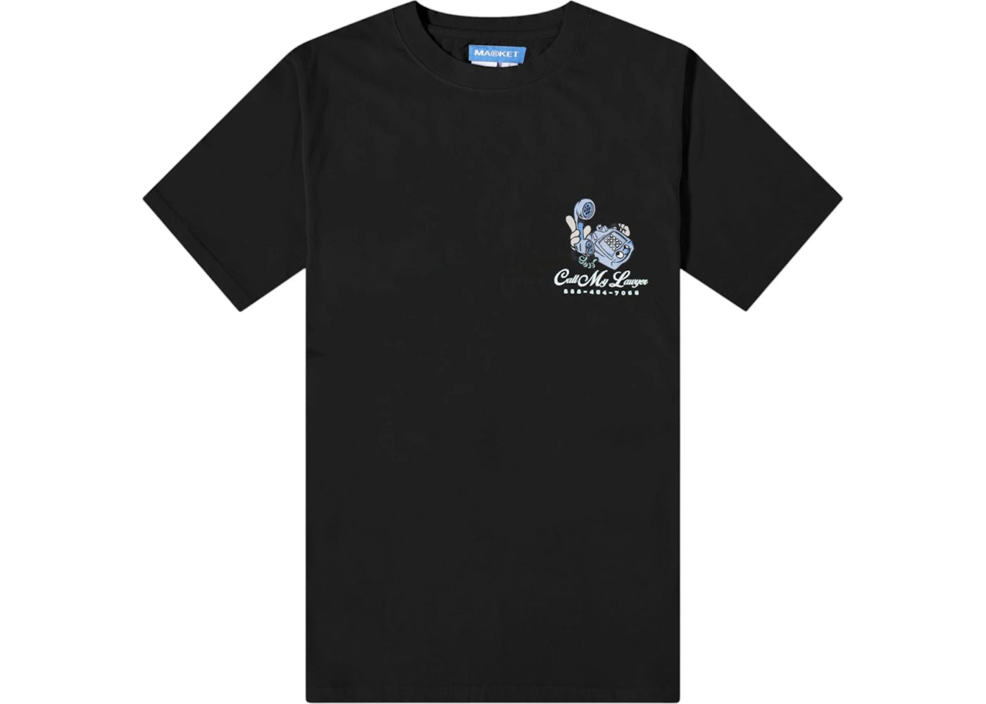 Market Fear My Lawyer T-Shirt Washed Black