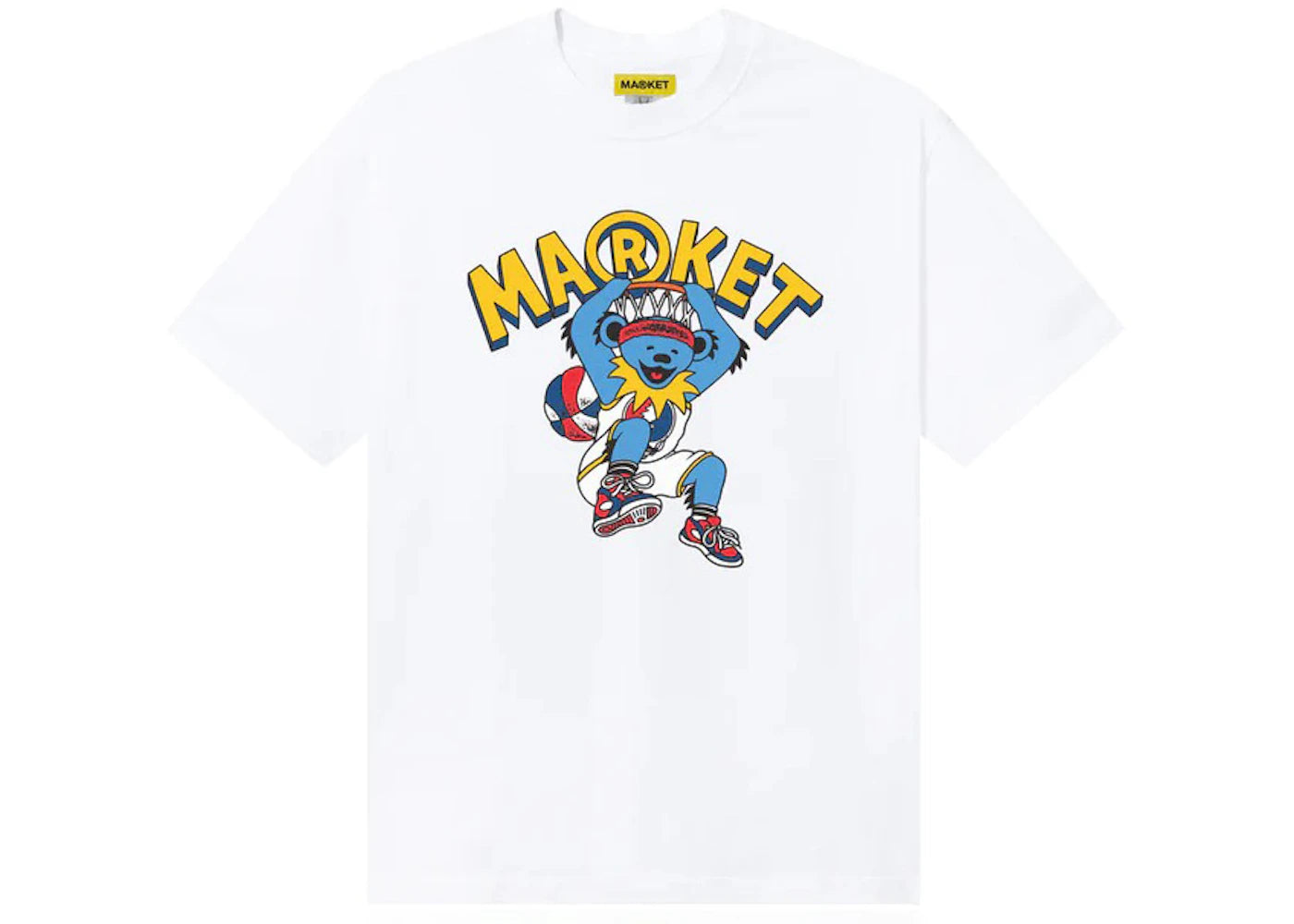 Market Grateful Dead Dunking Bear T-Shirt White