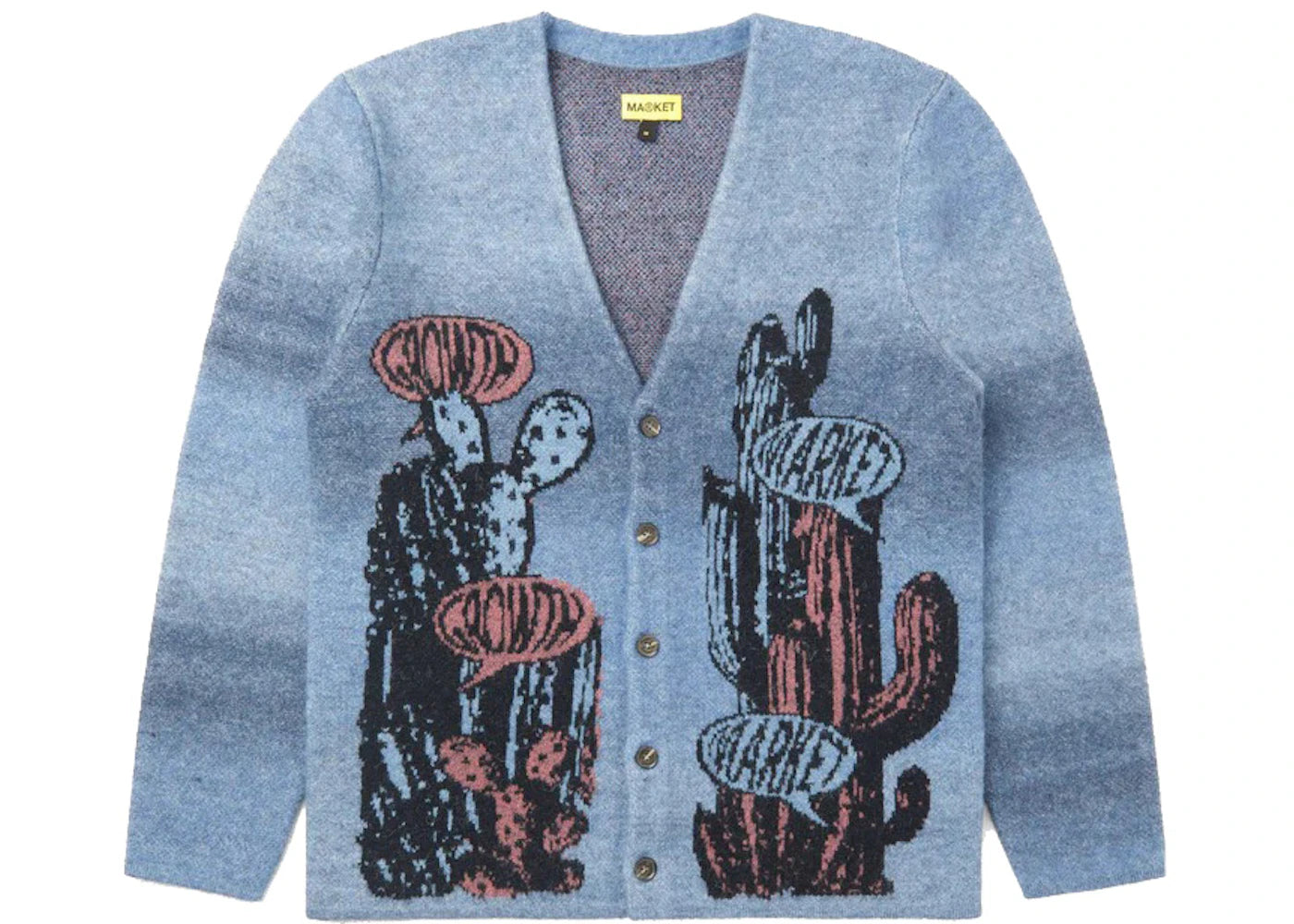 Market Growth Jacquard Cardigan Blue