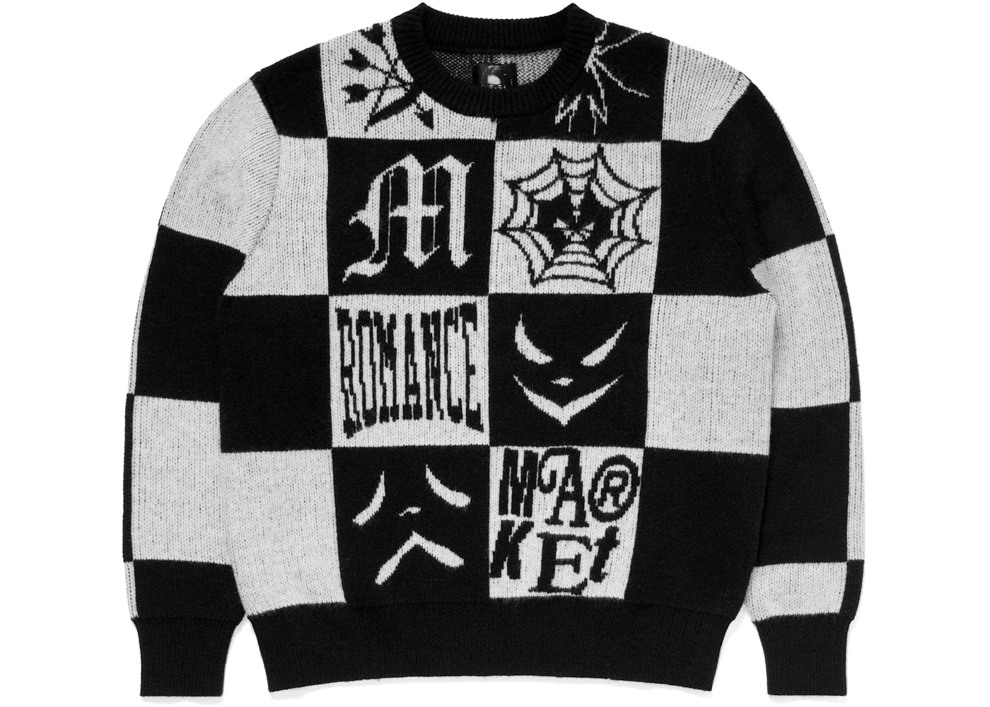 Market MCR Checkered Logo Knit Sweater Multicolor