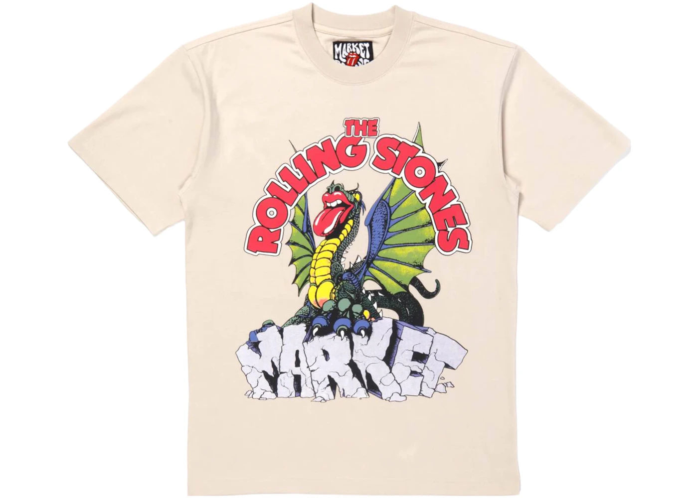 Market MKT Rolling Stones Dragon T-Shirt Cream