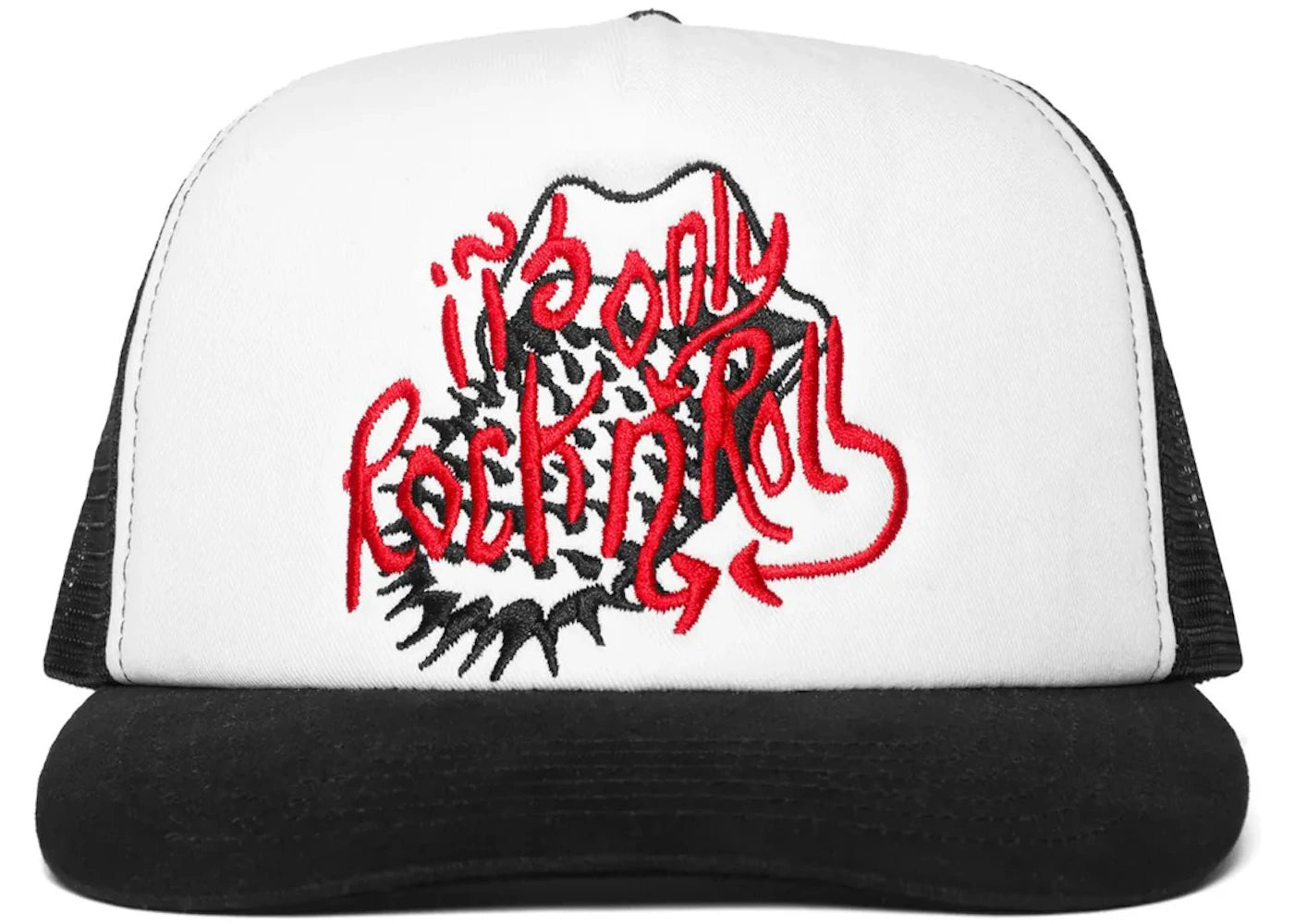 Market MKT Rolling Stones Rock N' Roll Trucker Hat Black