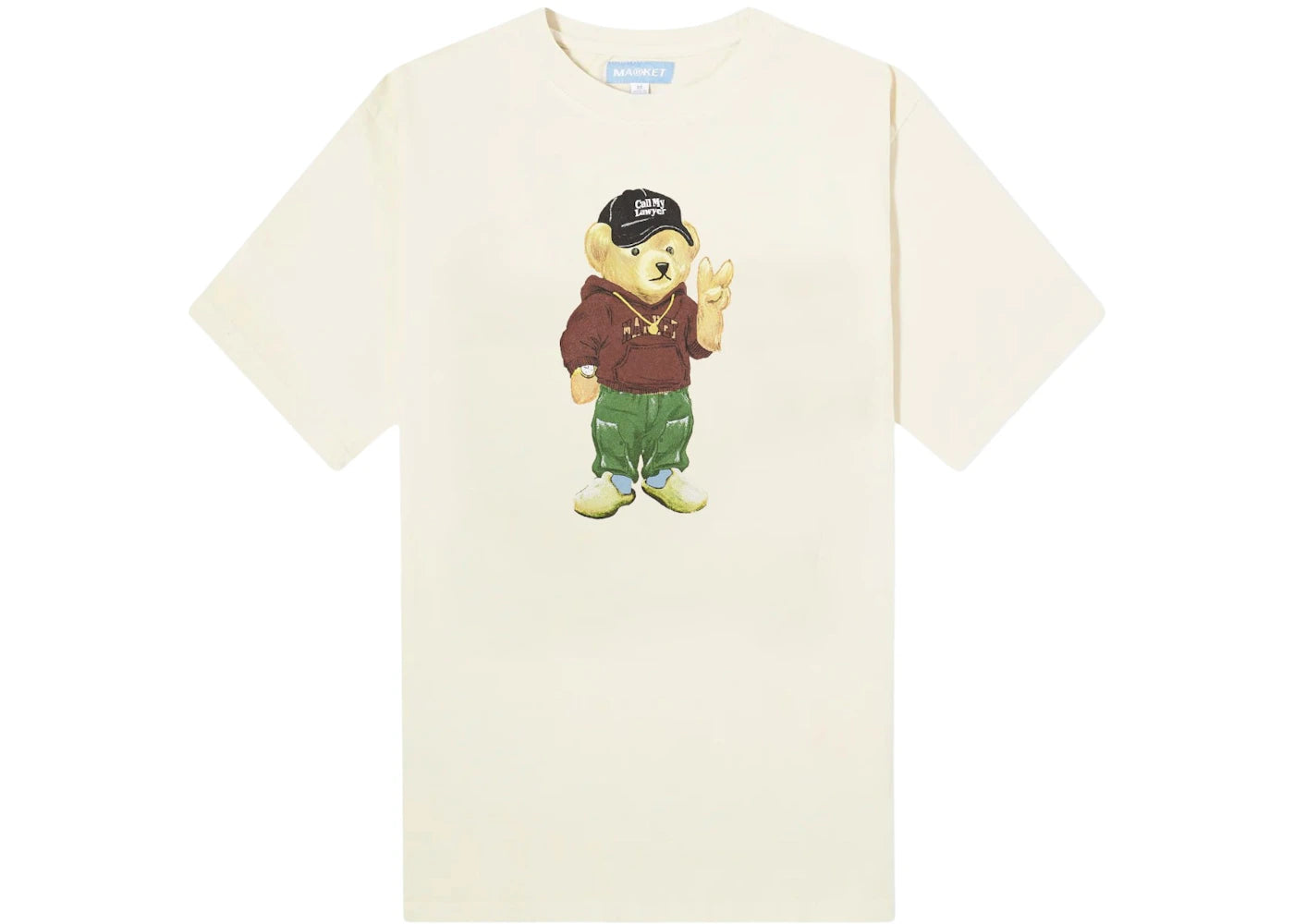 Market Peace Bear T-Shirt Ecru