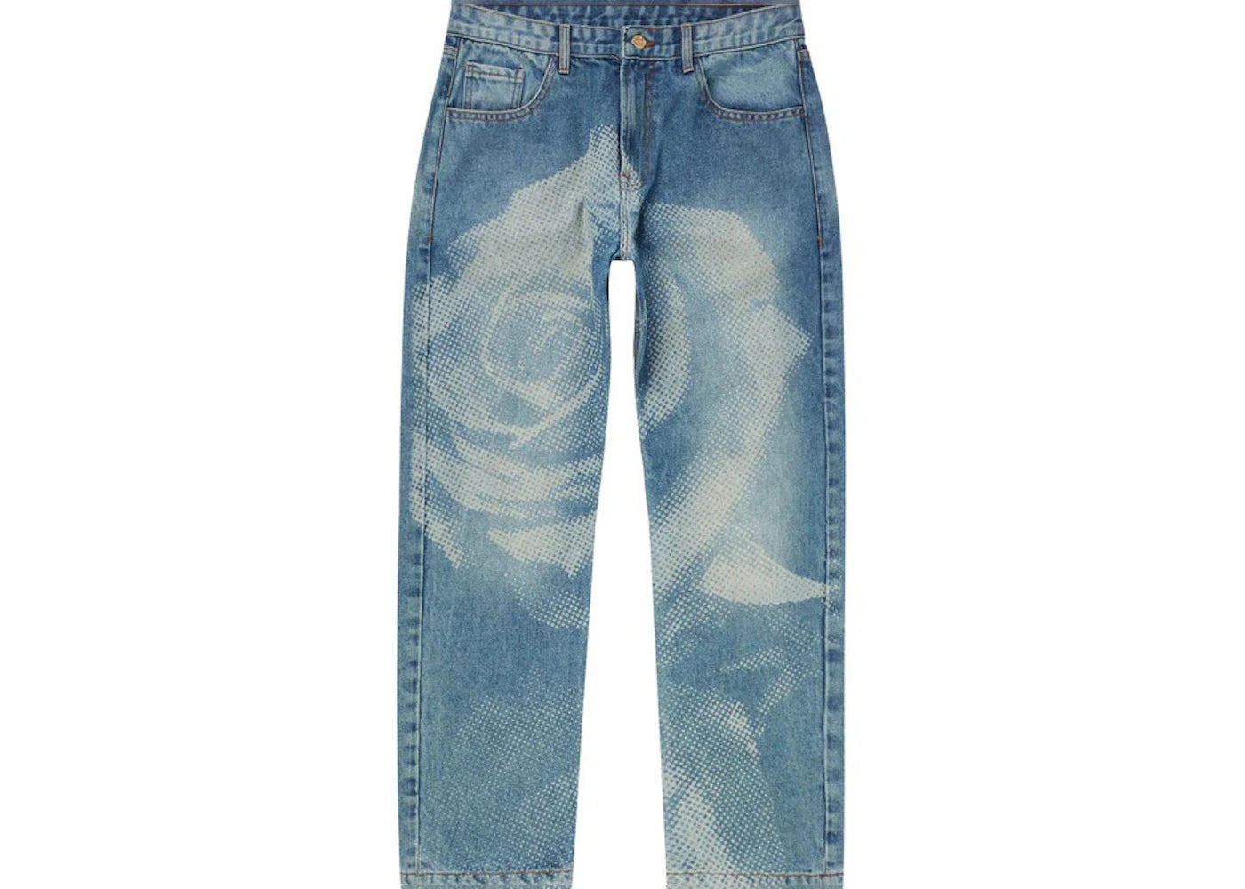 Market Rose Parade Denim Pants Laser Etched Denim