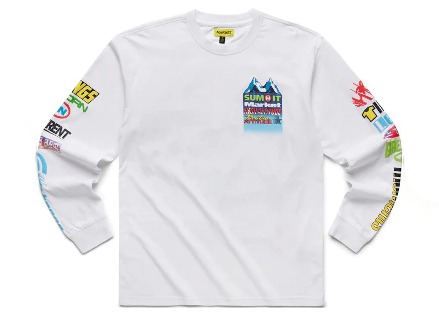 Market Slopes Up Long Sleeve T-Shirt White