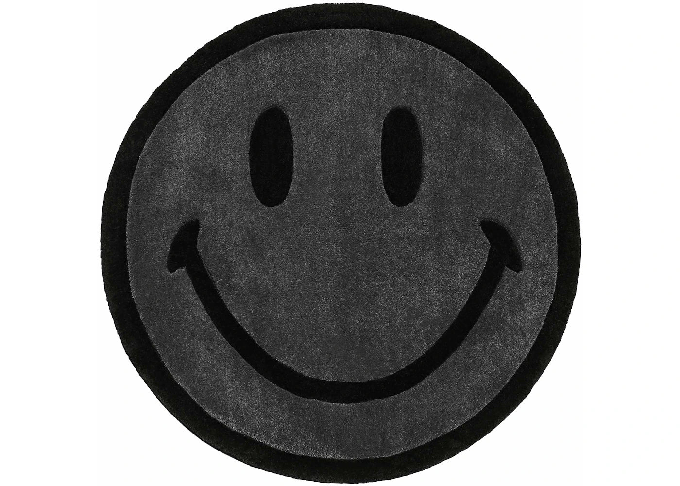 Market Smiley 6 Foot Monochrome Rug Black