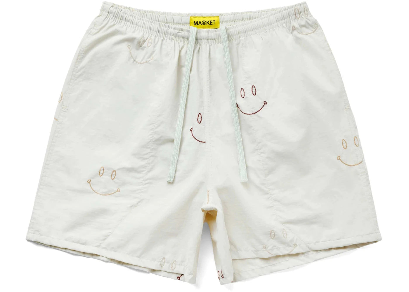 Market Smiley All Over Embroidery Tech Shorts Tan