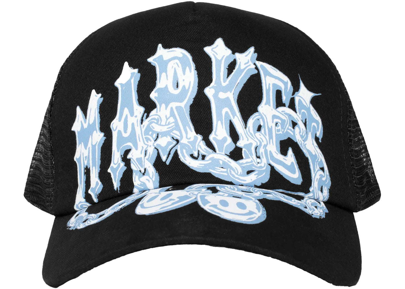 Market Smiley Market Chain Trucker Hat Black
