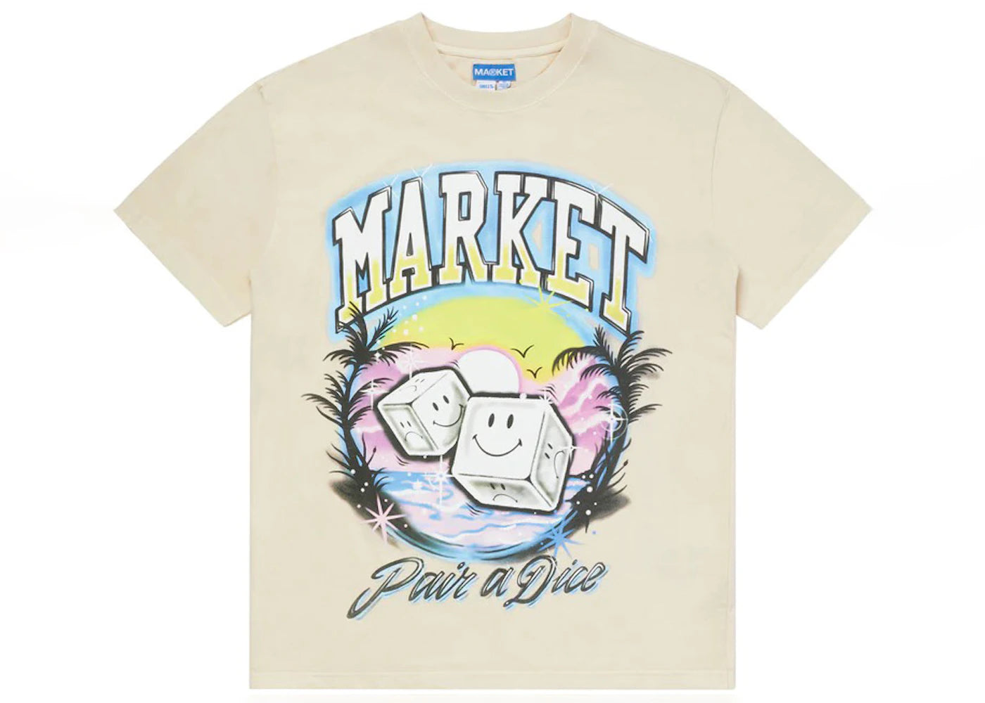 Market Smiley Pair Of Dice T-Shirt Ecru