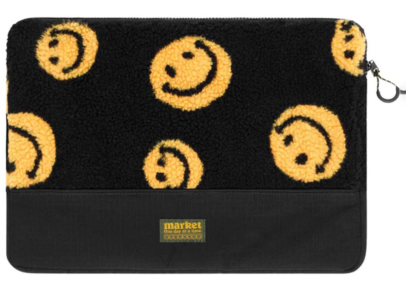 Market Smiley Vintage Sherpa Laptop Sleeve Black