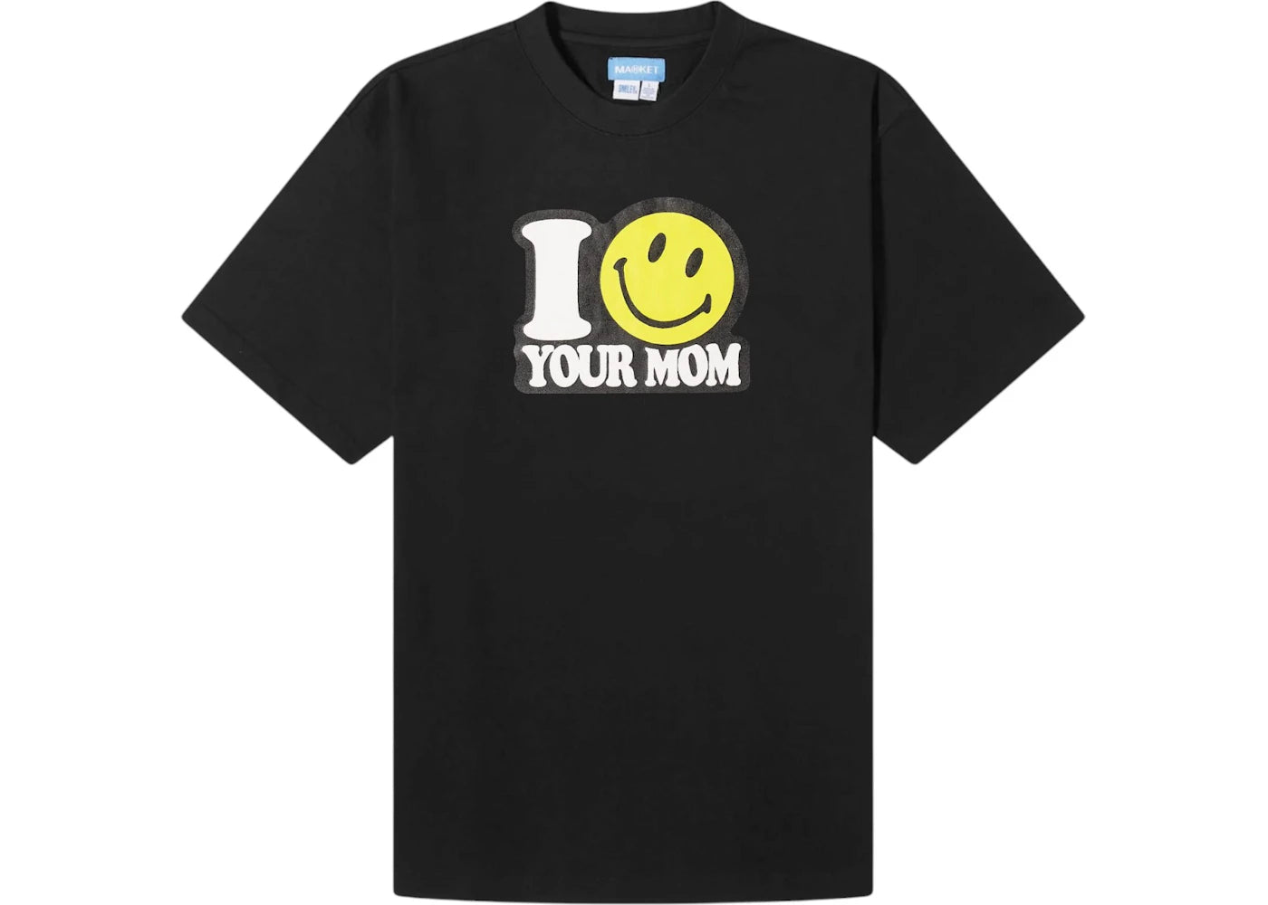 Market Smiley Your Mom T-Shirt Black