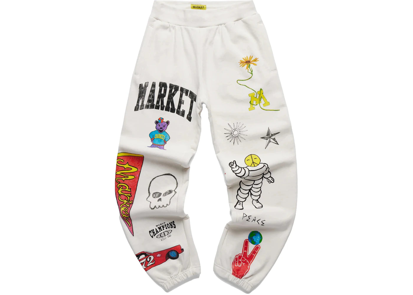 Market Varsity Hand-Drawn Sweatpants Cream