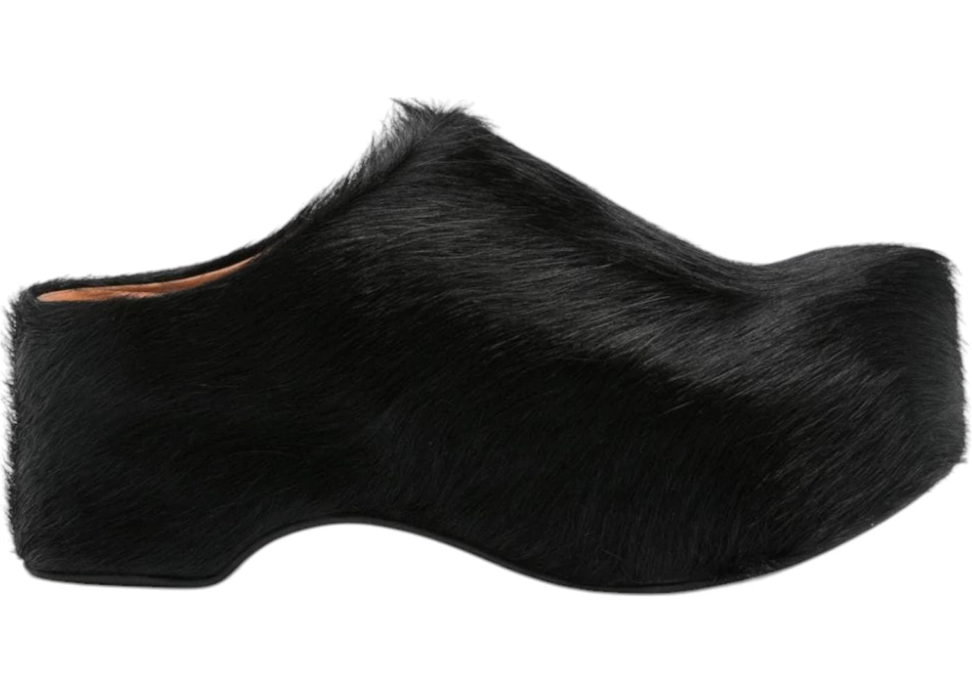 Marni Hair Calfskin Chunky Clog Black (Women's)