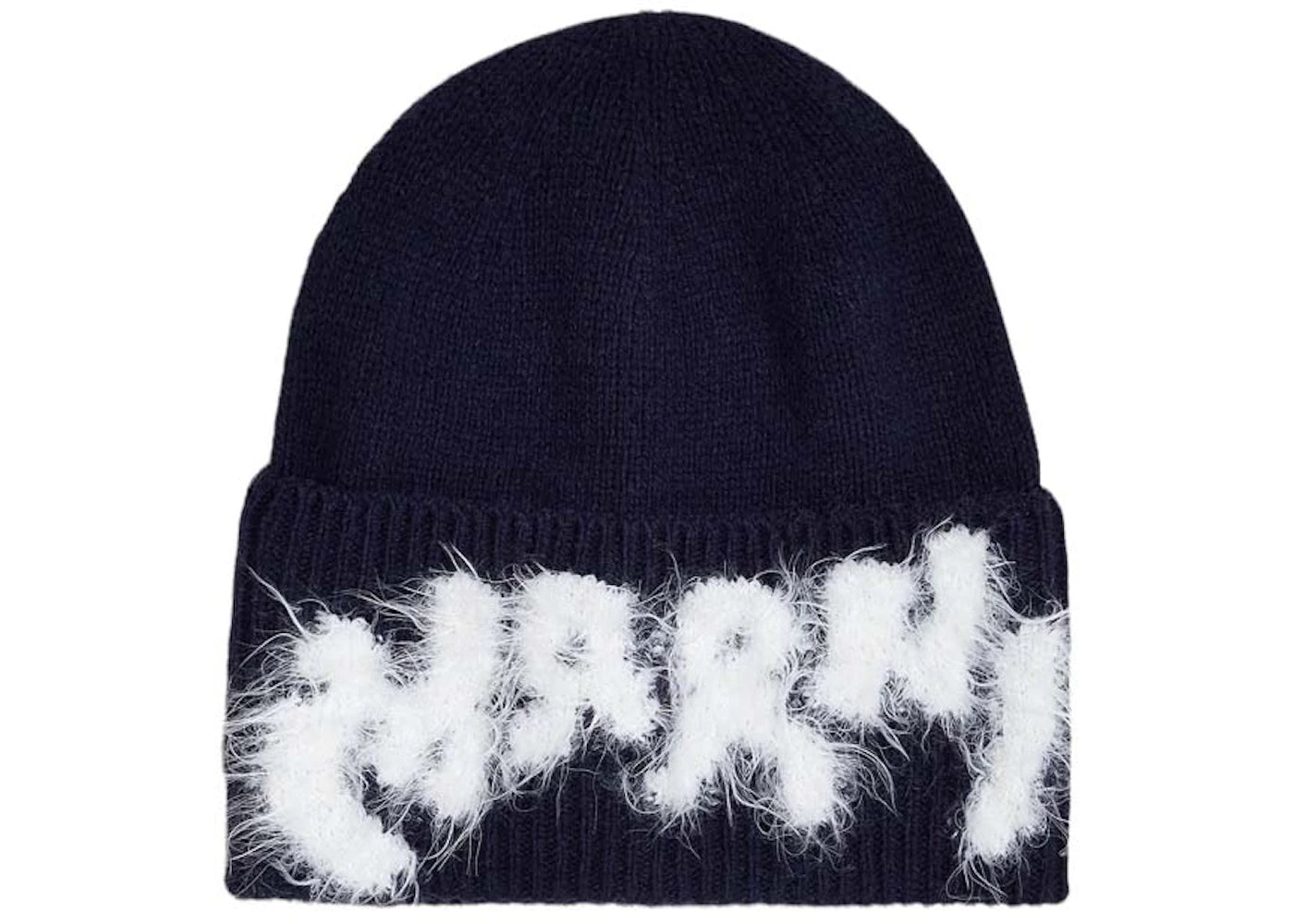 Marni Shetland Wool Logo Beanie Navy