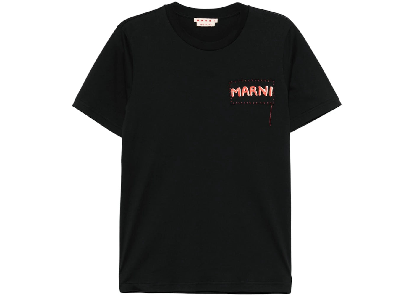 Marni Stitched-On Logo T-shirt Black