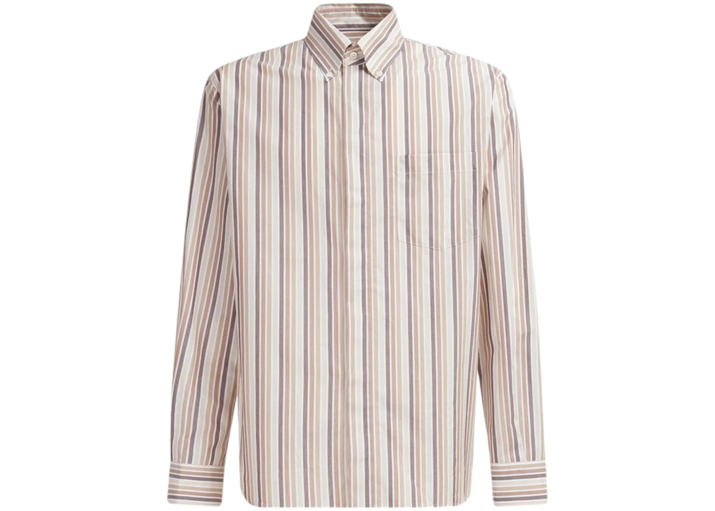 Marni Striped Organic Cotton Patchwork Shirt Multicolor
