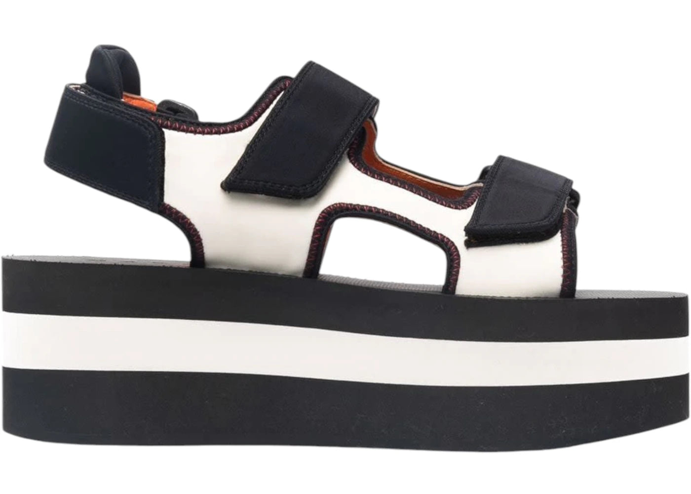 Marni Velcro Wedge Sandals Off White Black (Women's)