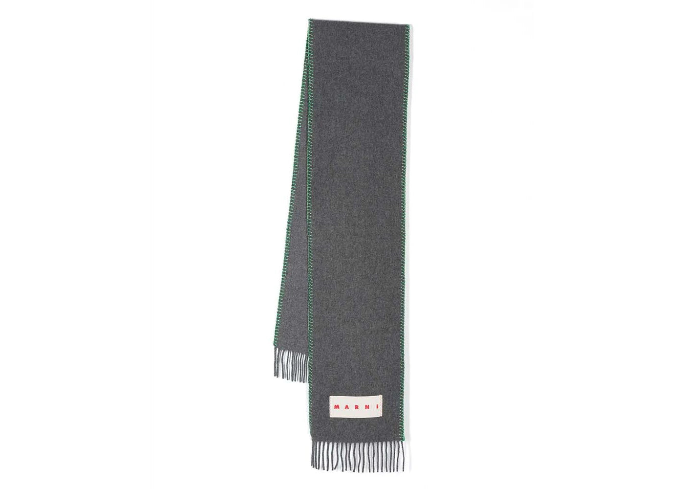 Marni Virgin Wool Lobster Scarf Gray
