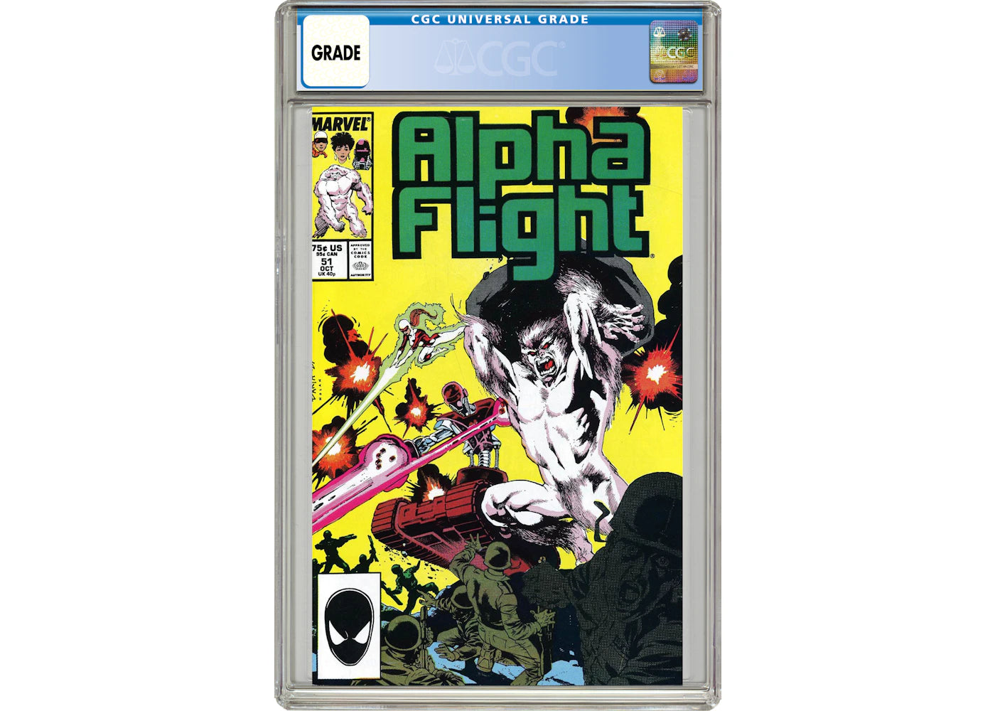 Marvel Alpha Flight (1983 1st Series) #51 Comic Book CGC Graded