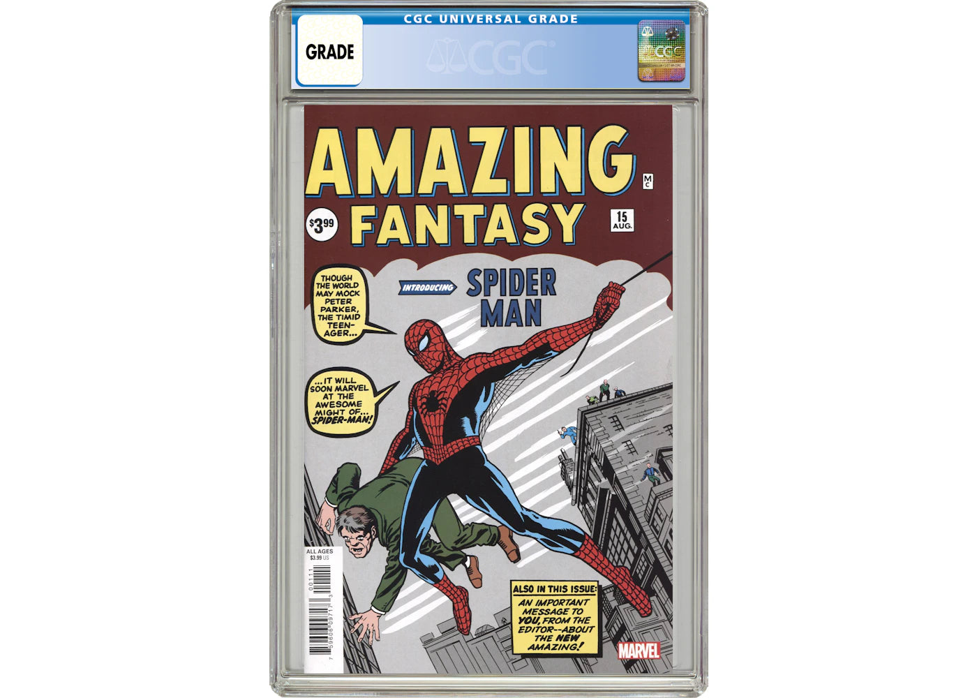 Marvel Amazing Fantasy Facsimile Edition (2019 Marvel) #15 Comic Book CGC Graded