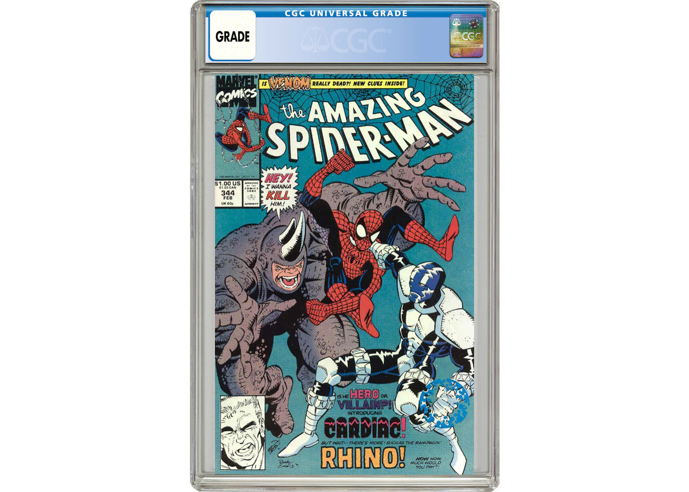 Marvel Amazing Spider-Man #344 (1st Cameo App. of Cletus Kasady) Comic Book CGC Graded