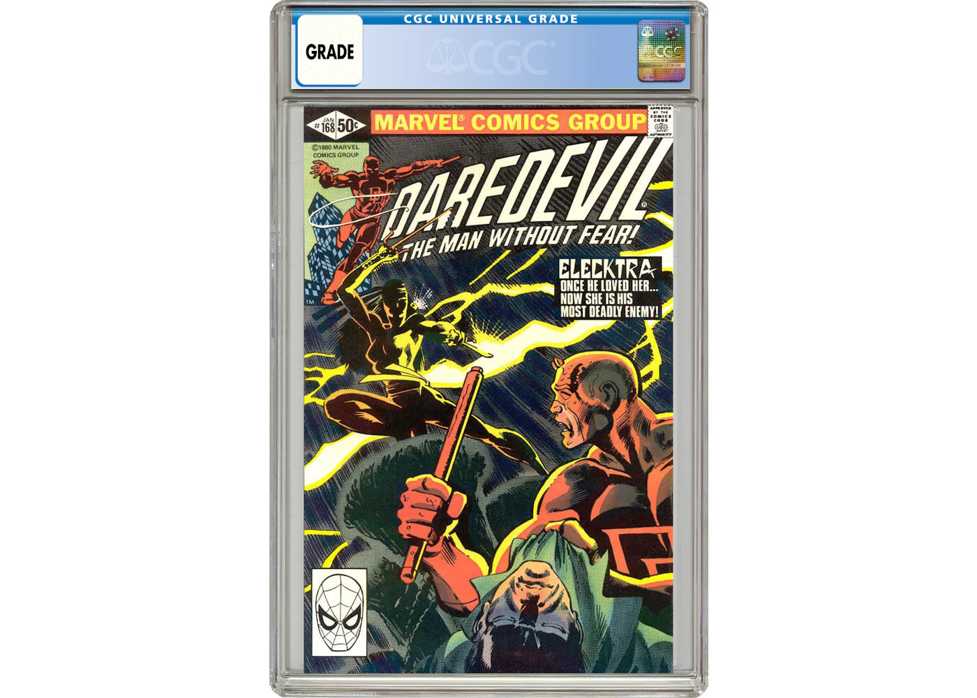 Marvel Daredevil #168 (1st App. of Elektra) Comic Book CGC Graded