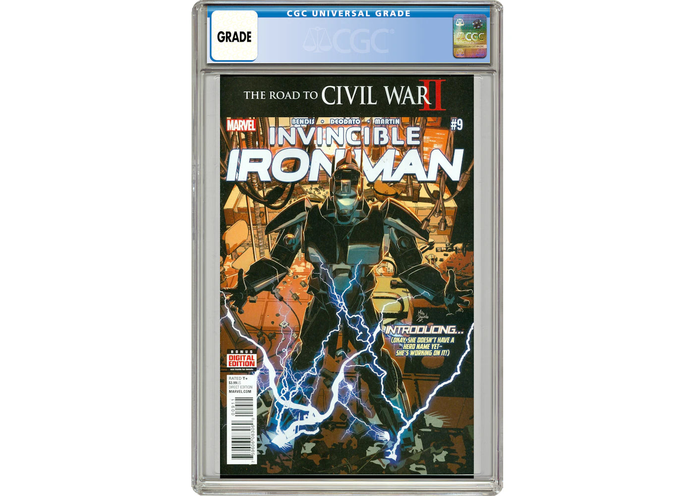 Marvel Invincible Iron Man #9 (1st Full App. of Riri Williams) Comic Book CGC Graded