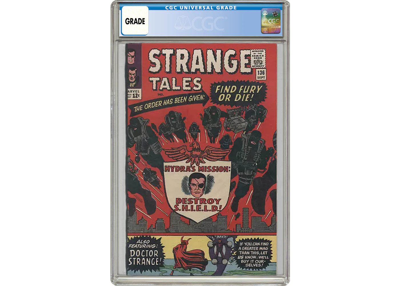Marvel Strange Tales #136 (Hydra's Mission: Destroy S.H.I.E.L.D) Comic Book CGC Graded