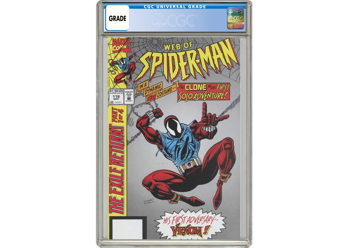 Marvel Web of Spider-Man (1985 1st Series) #118REP Comic Book CGC Graded